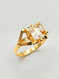 Anillo Chatón Distinción Circón Oro 18k - Miniatura 3