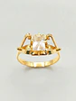 Anillo Chatón Distinción Circón Oro 18k - Miniatura 1