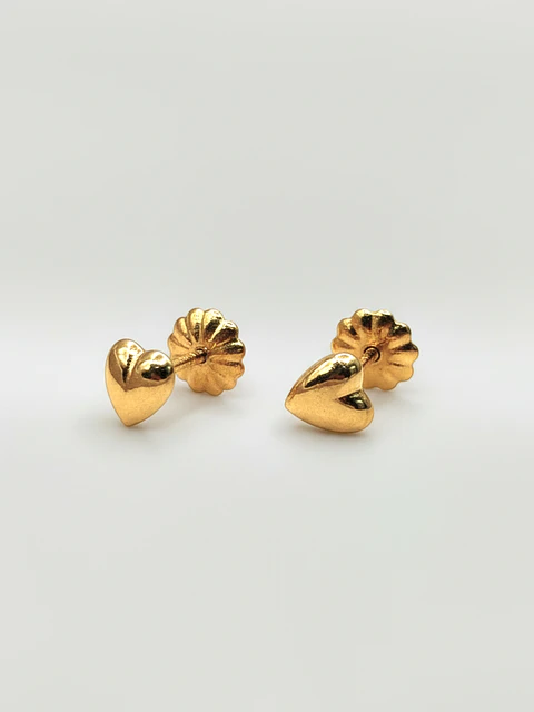Aros Corazón de Amor Mediano Oro 18k