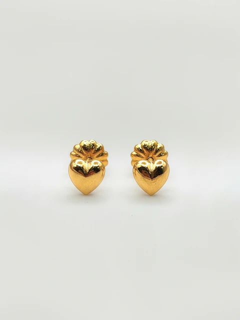 Aros Corazón de Amor Mediano Oro 18k