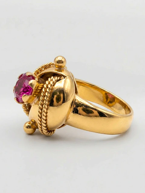 Anillo Chevalier Rubí de Estatus Oro 18k