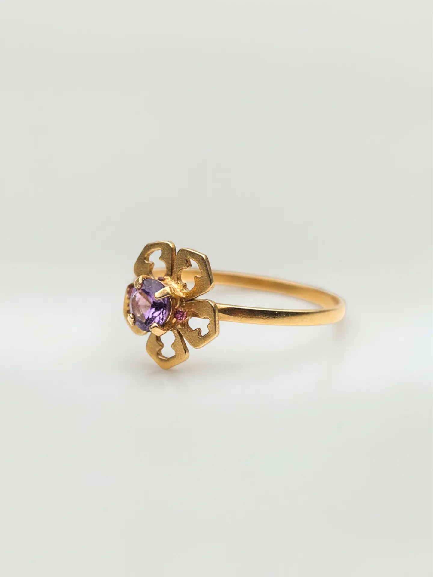 Anillo Flor de Amatista Mística Oro 18k 3