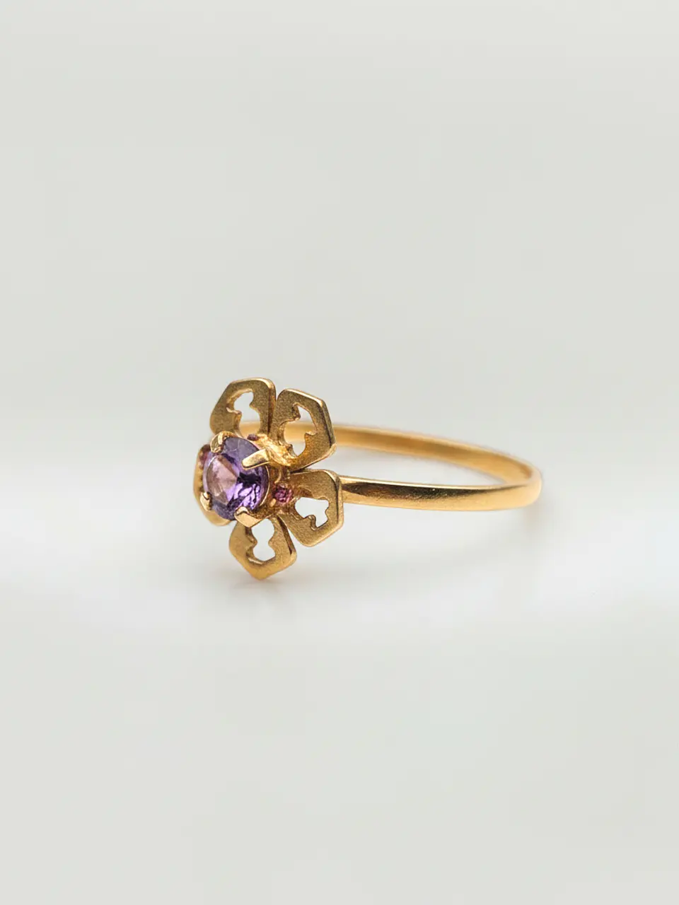 Anillo Flor de Amatista Mística Oro 18k 3