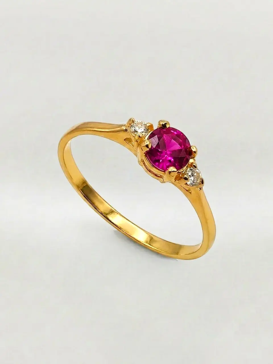 Anillo Princesa Real Rubí y Circones Oro 18k 1