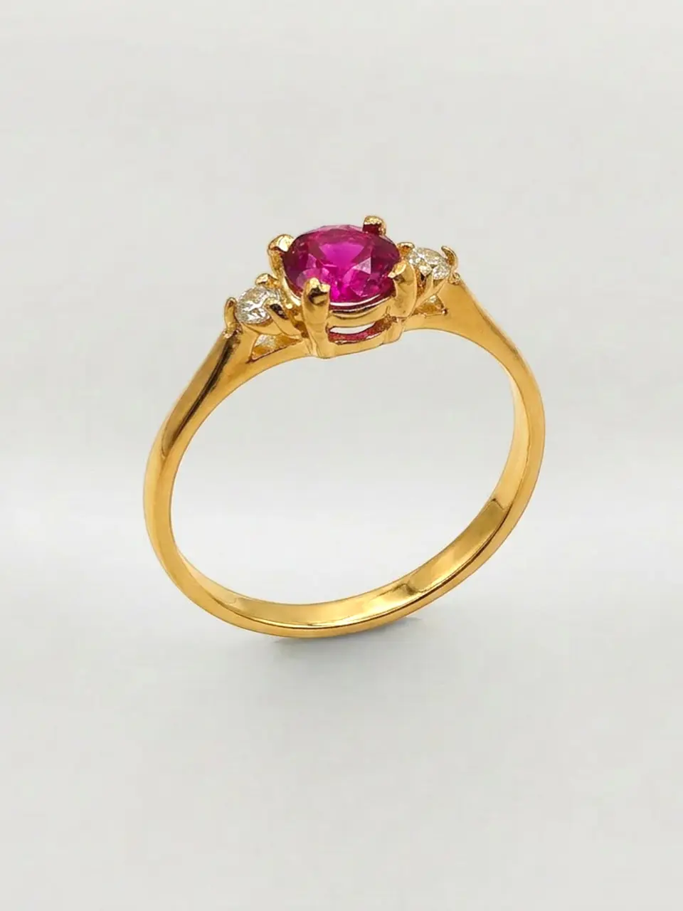 Anillo Princesa Real Rubí y Circones Oro 18k 3