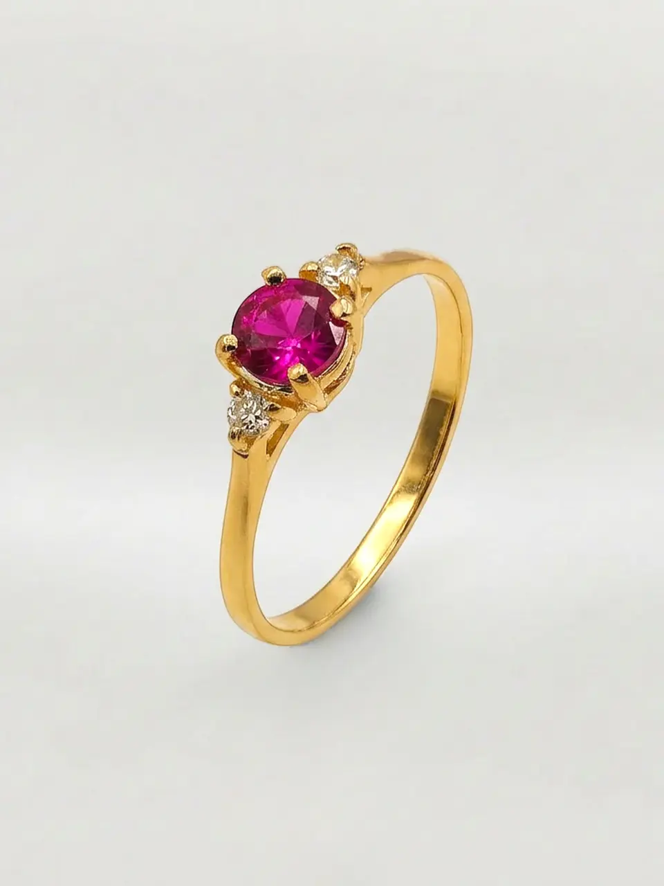 Anillo Princesa Real Rubí y Circones Oro 18k 4