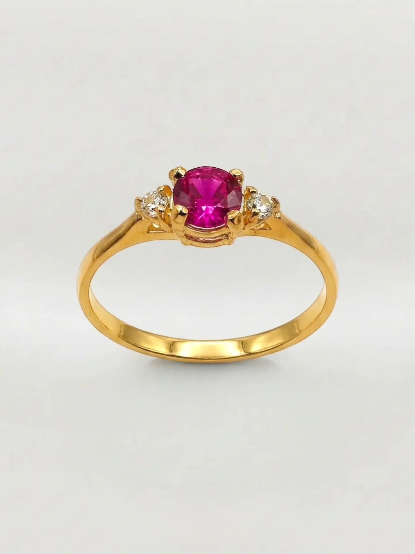 Anillo Princesa Real Rubí y Circones Oro 18k 5