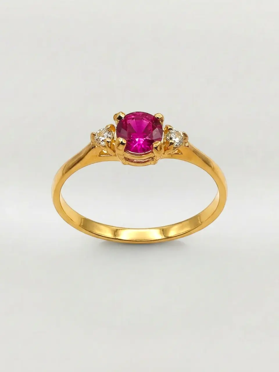 Anillo Princesa Real Rubí y Circones Oro 18k 5