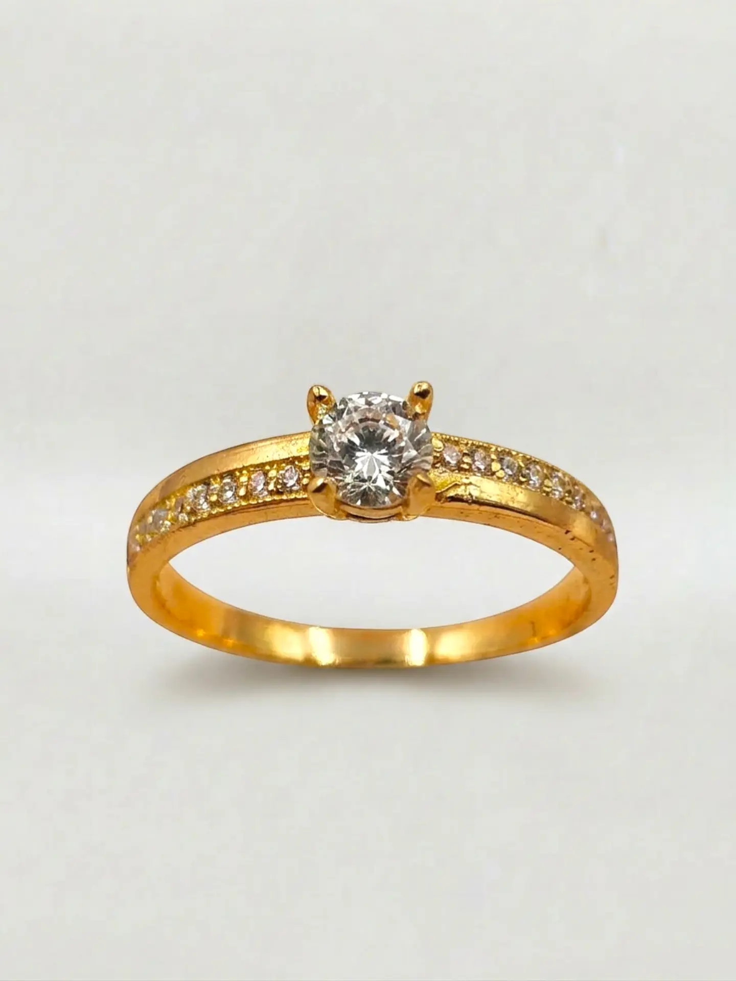 Anillo Medio Cintillo Princesa Oro 18k 2