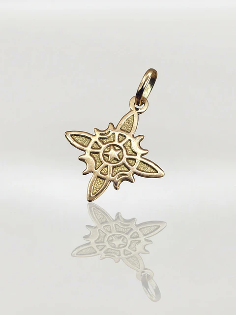 Colgante Amuleto Nudo de Bruja Macizo Oro 18k
