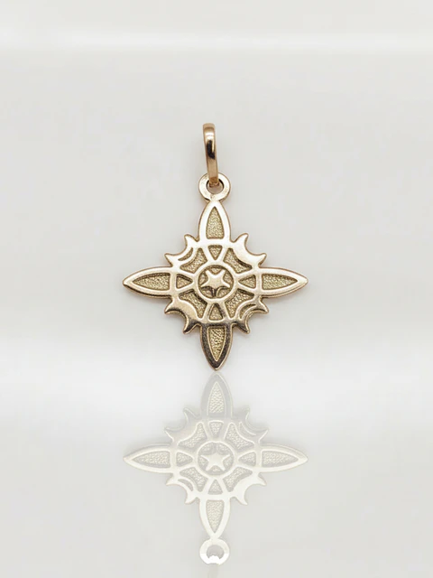 Colgante Amuleto Nudo de Bruja Macizo Oro 18k