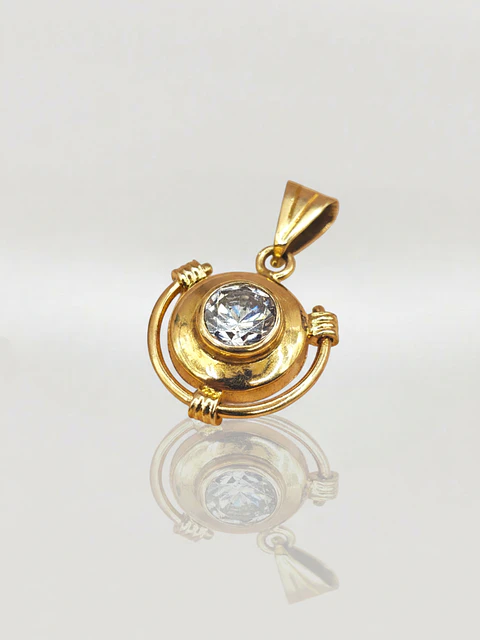 Colgante Punto de Luz Resplandor Circón Oro 18k