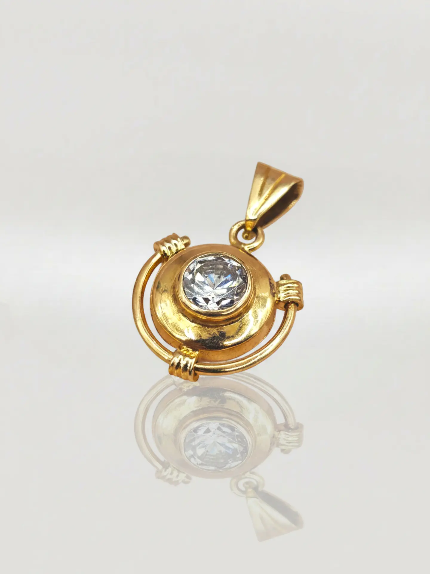 Colgante Punto de Luz Resplandor Circón Oro 18k 2