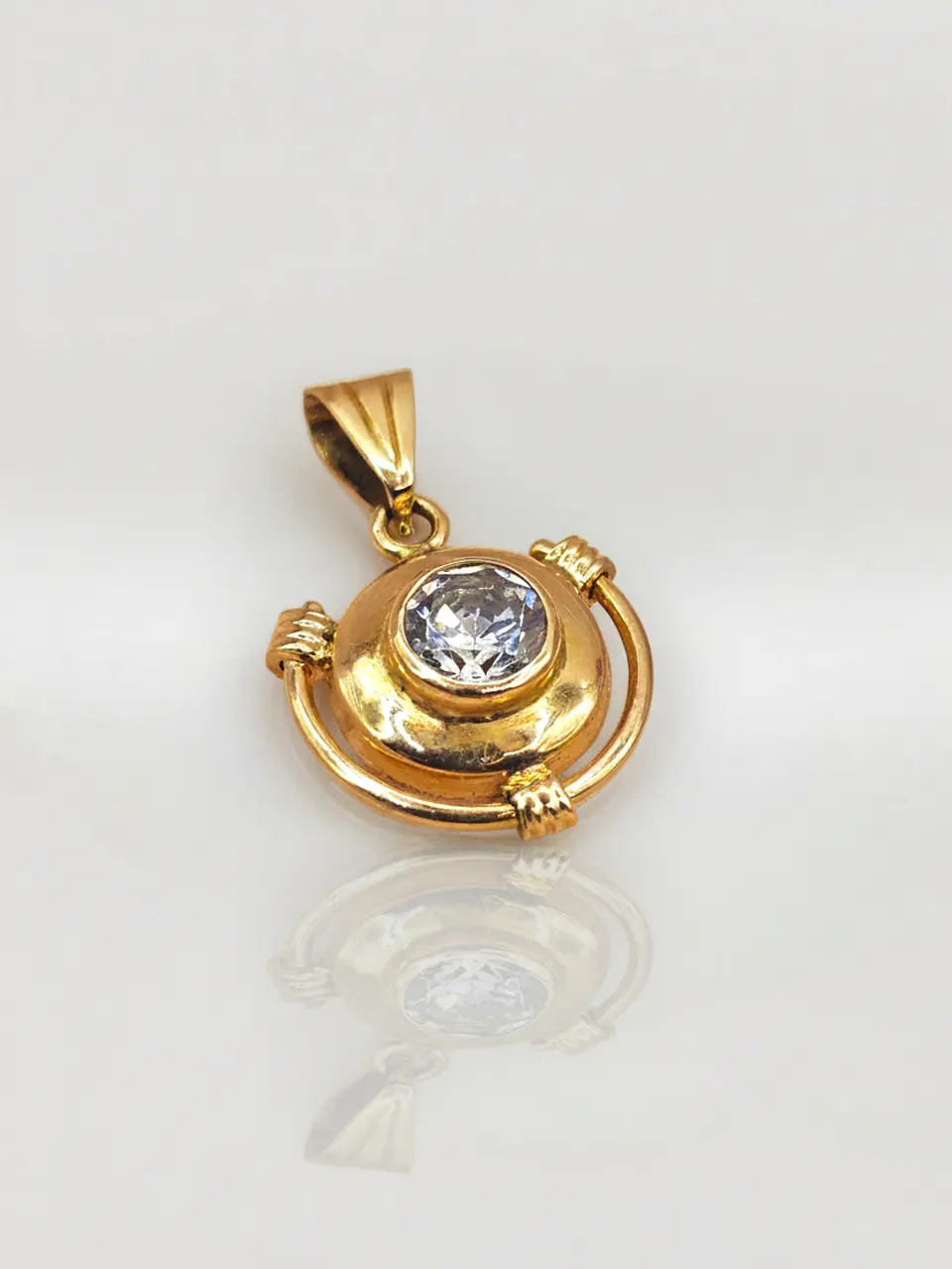 Colgante Punto de Luz Resplandor Circón Oro 18k 3