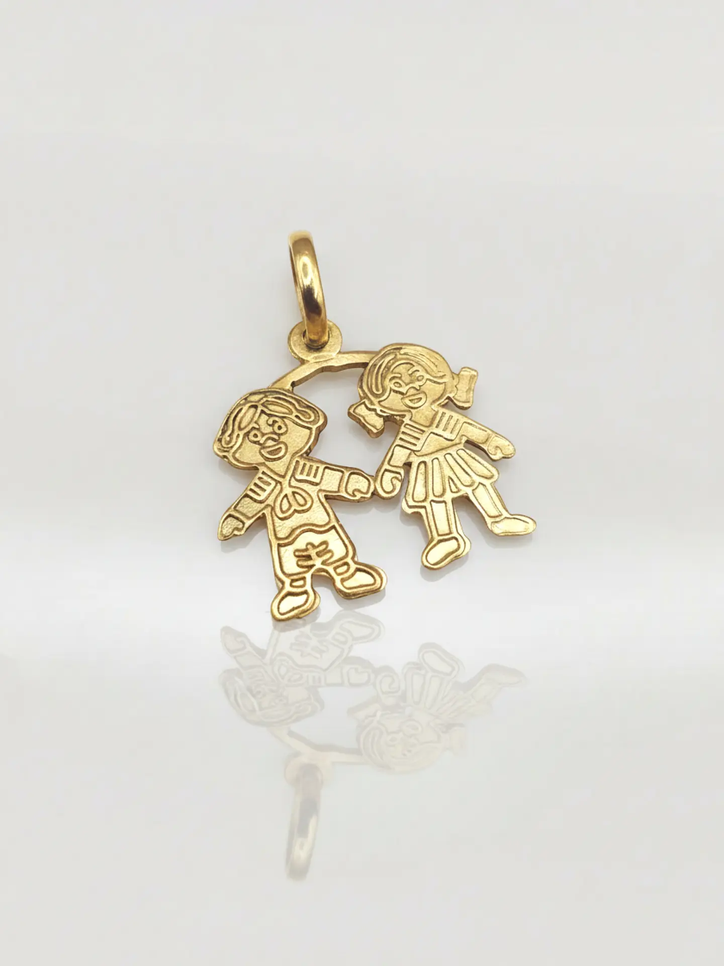 Colgante Ternura de Niña y Niño Oro 18k 2