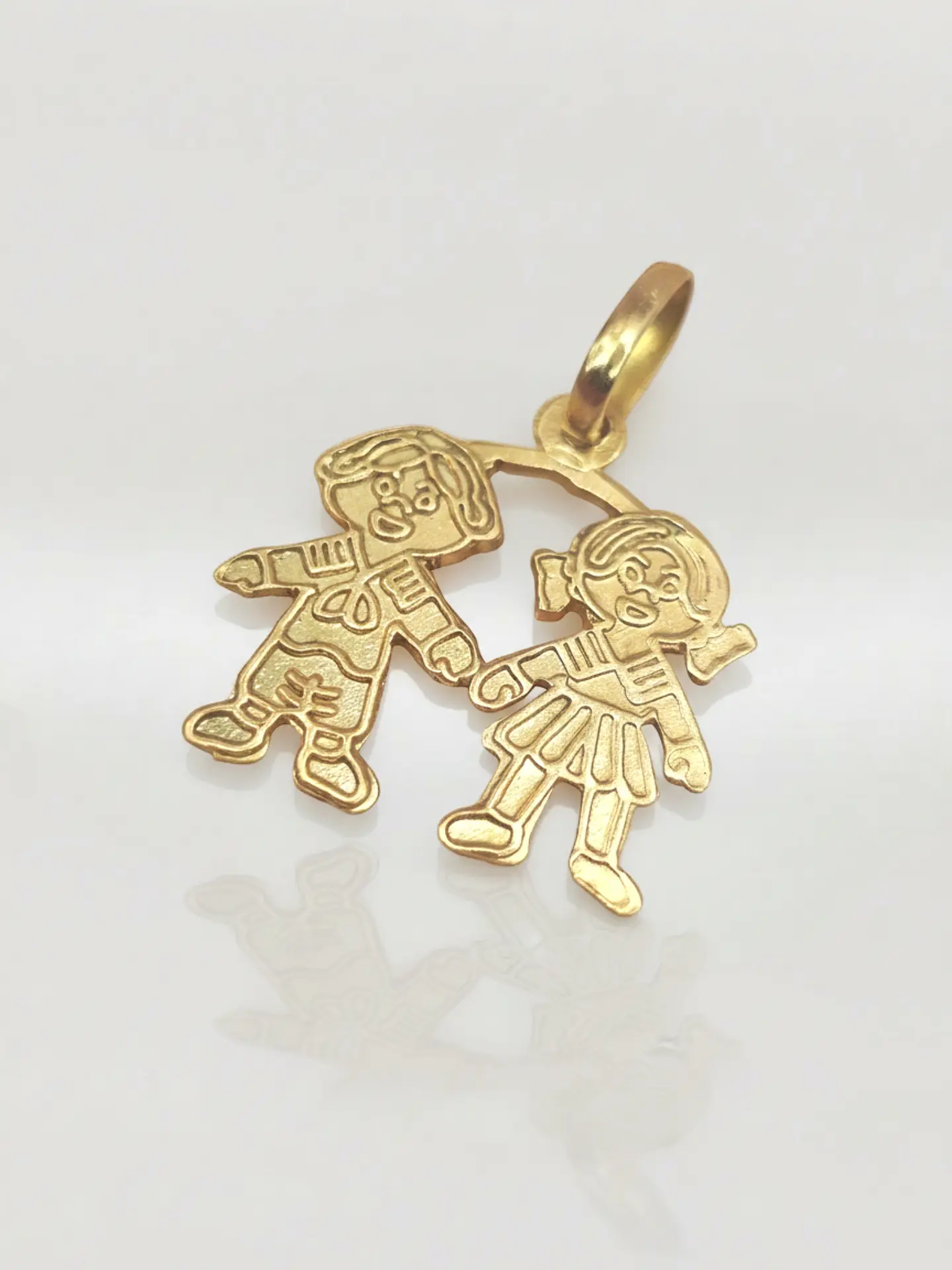 Colgante Ternura de Niña y Niño Oro 18k 3