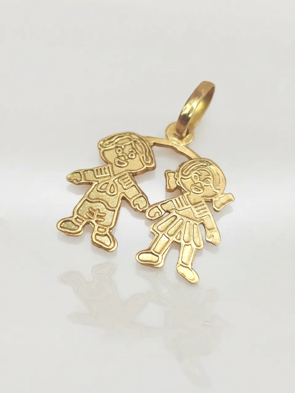 Colgante Ternura de Niña y Niño Oro 18k 3