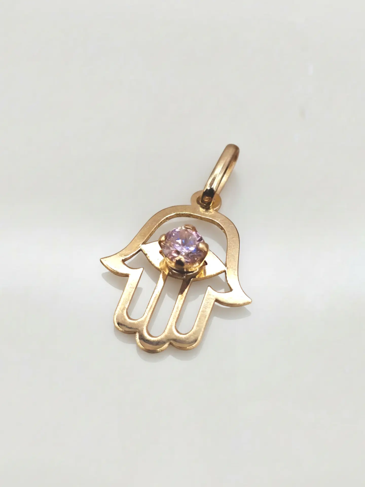 Colgante Mano de Fátima Rosa de Francia Oro 18k 4