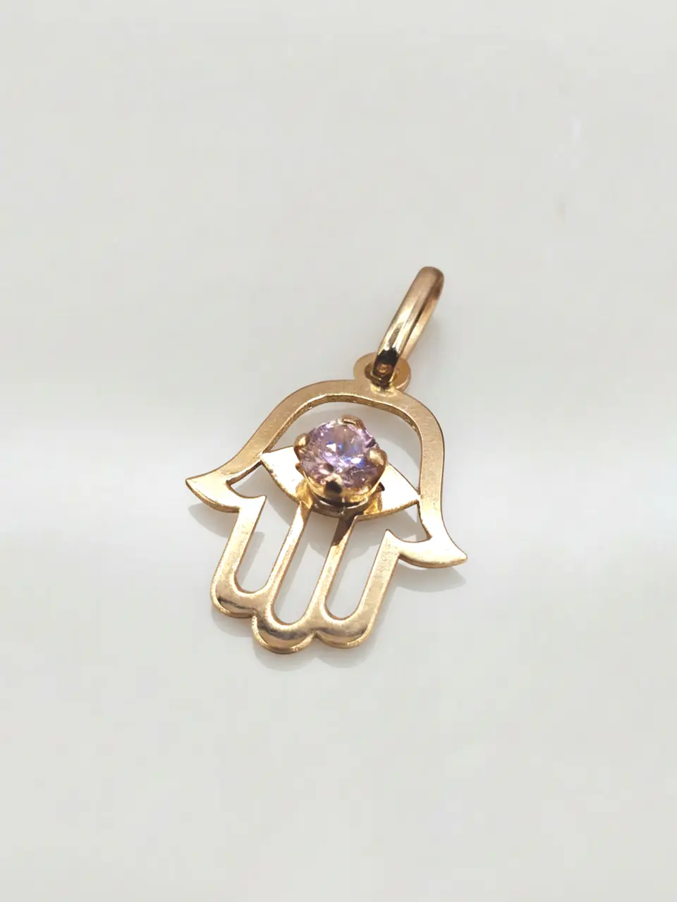 Colgante Mano de Fátima Rosa de Francia Oro 18k 4