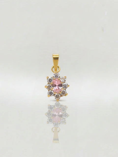 Colgante Lady Rosa de Francia y Circones Oro 18k