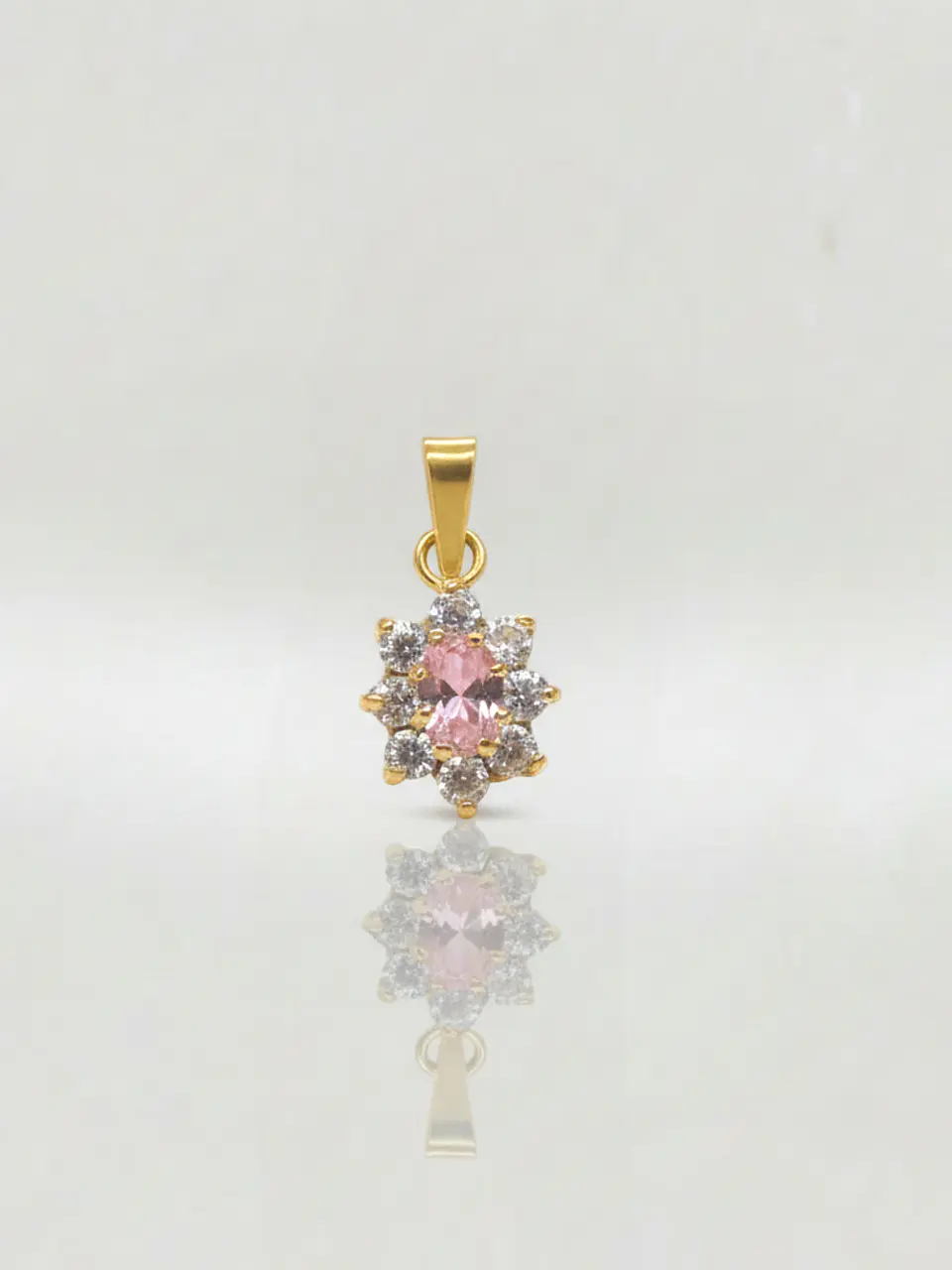 Colgante Lady Rosa de Francia y Circones Oro 18k 1