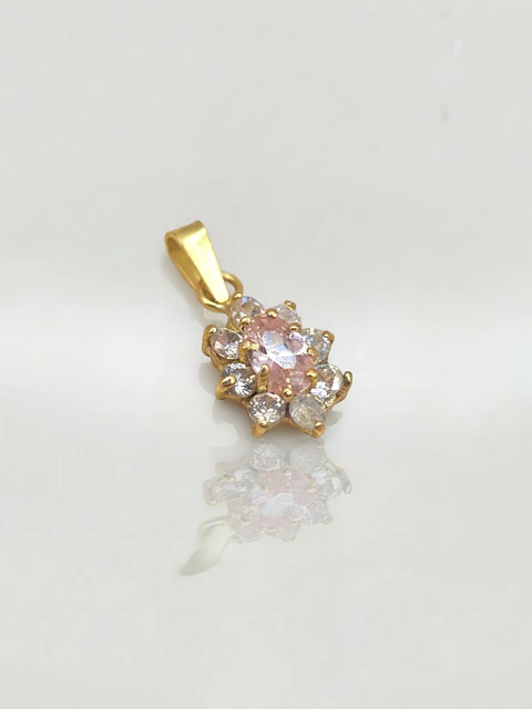 Colgante Lady Rosa de Francia y Circones Oro 18k