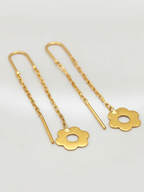 Aros Cadena con Margaritas de Mayo Oro 18k