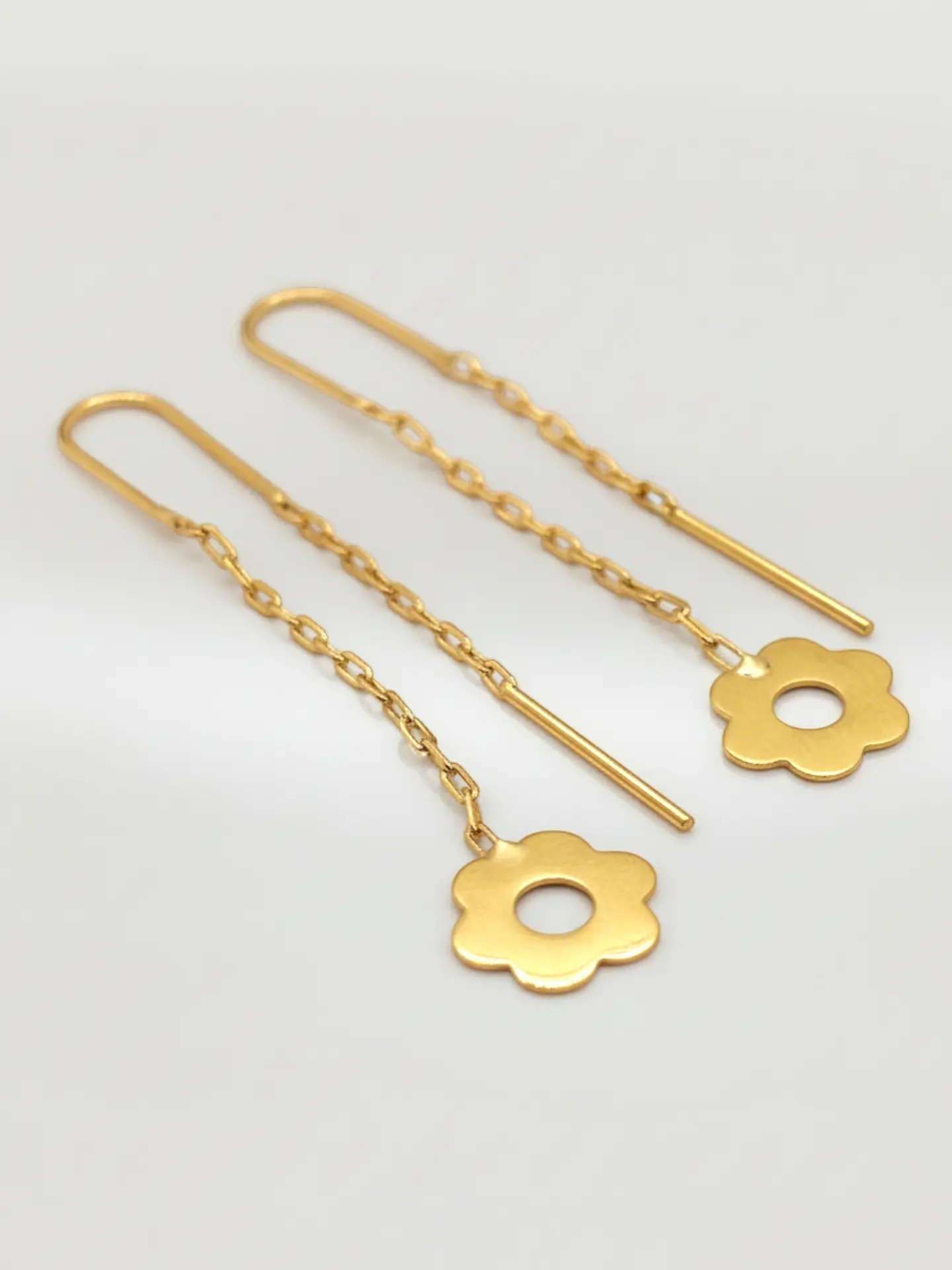 Aros Cadena con Margaritas de Mayo Oro 18k 3