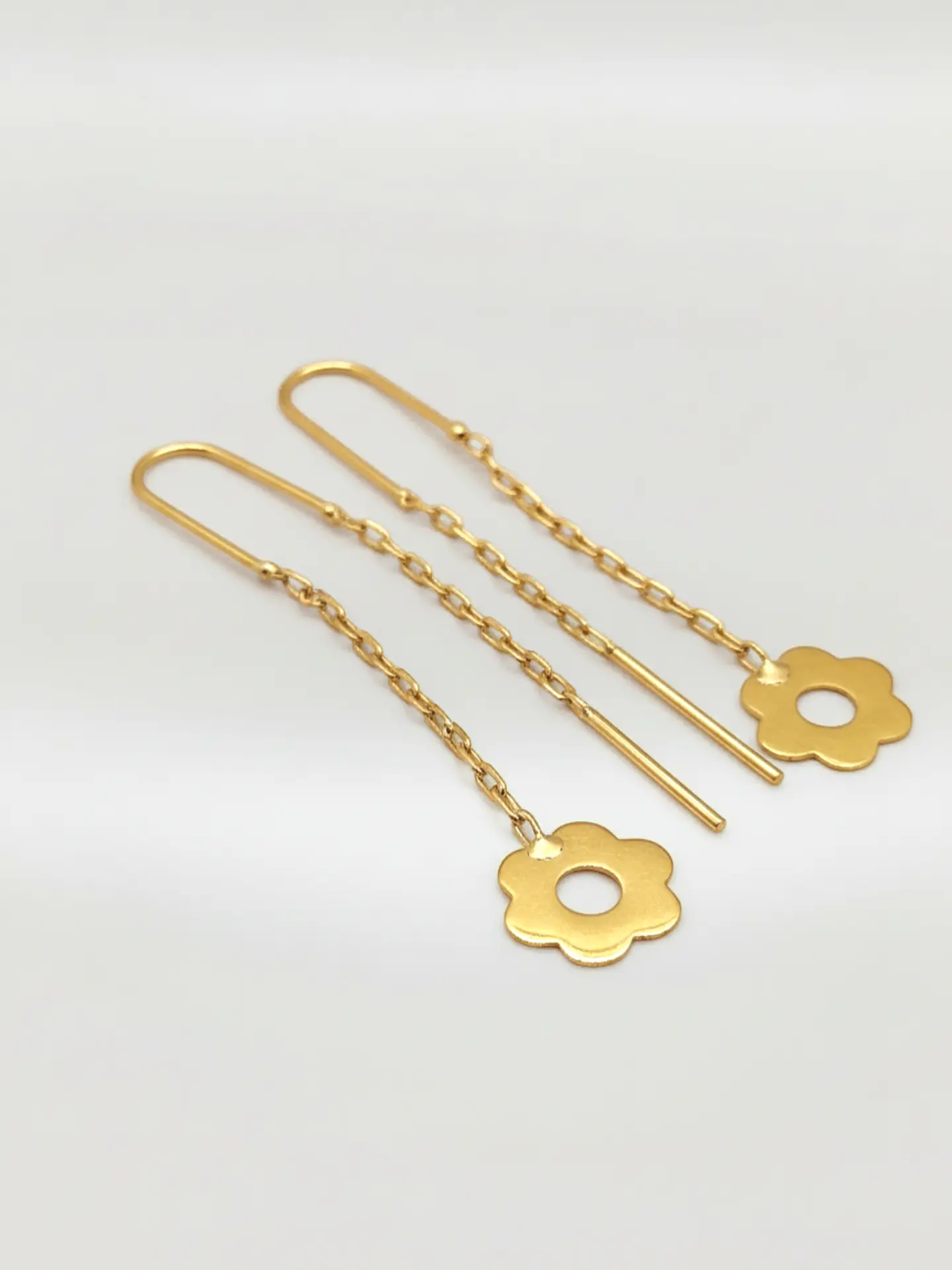 Aros Cadena con Margaritas de Mayo Oro 18k 4