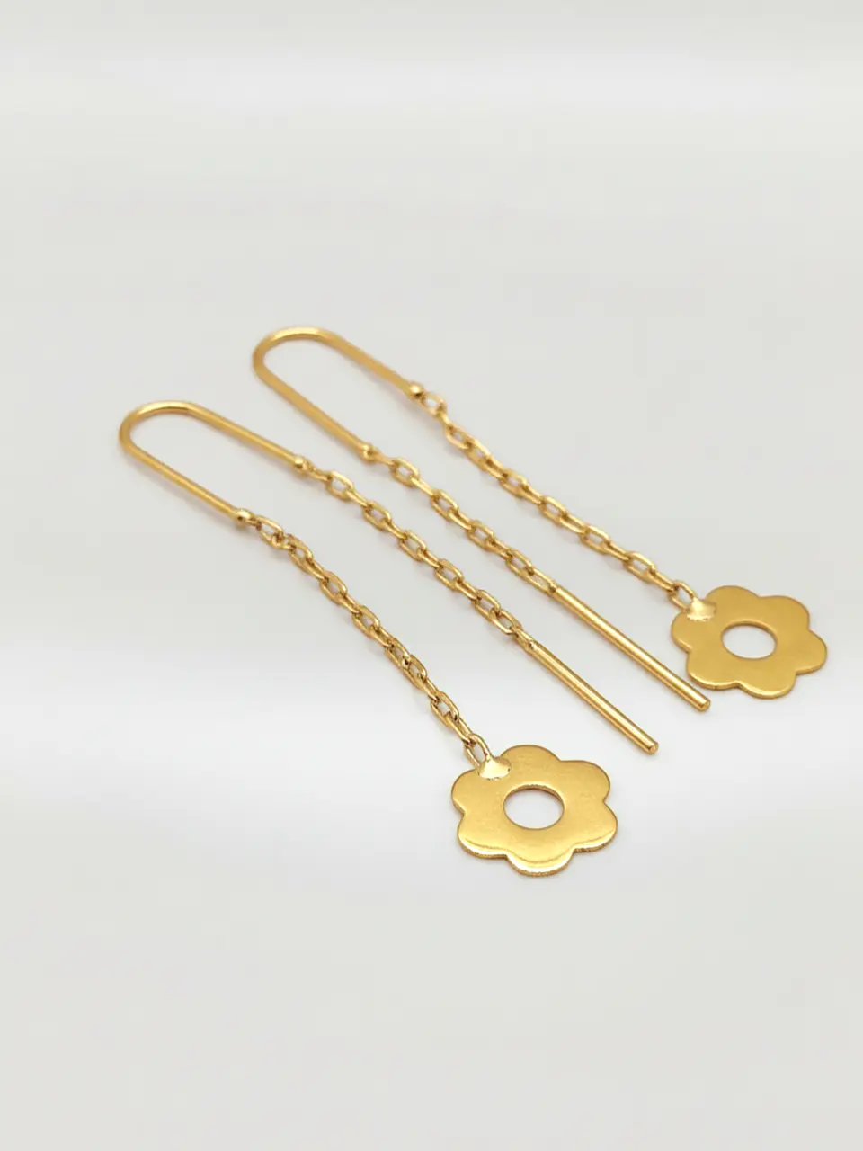 Aros Cadena con Margaritas de Mayo Oro 18k 4