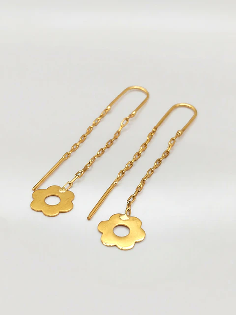 Aros Cadena con Margaritas de Mayo Oro 18k