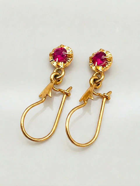 Aros Chatón Rubí Colgante de Gala Oro 18k