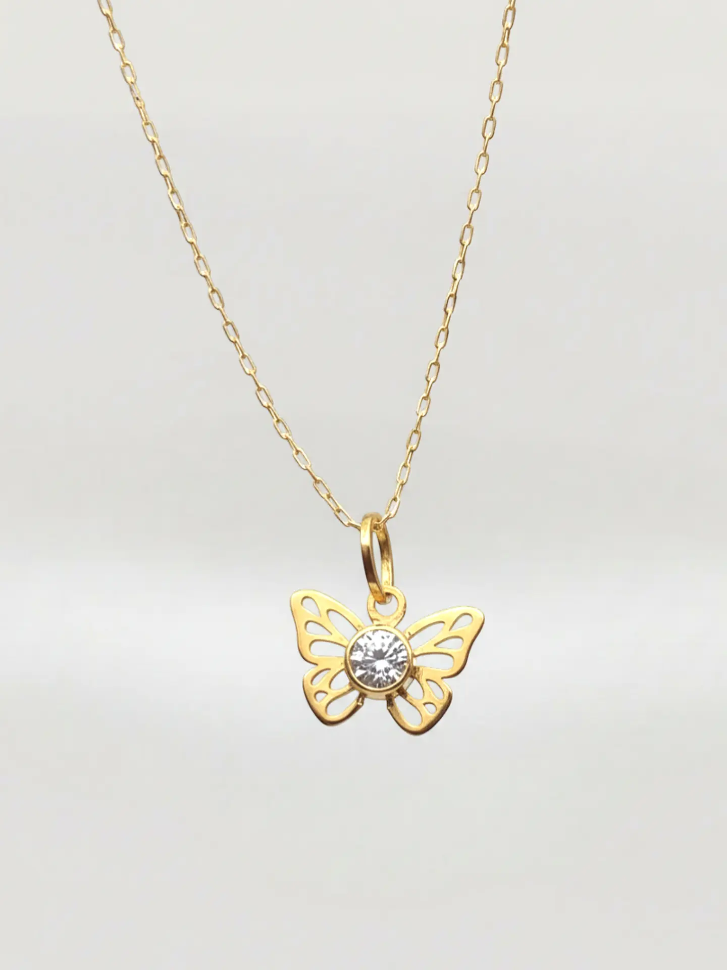 Cadena Mariposa con Circón de Gala Oro 18k 1