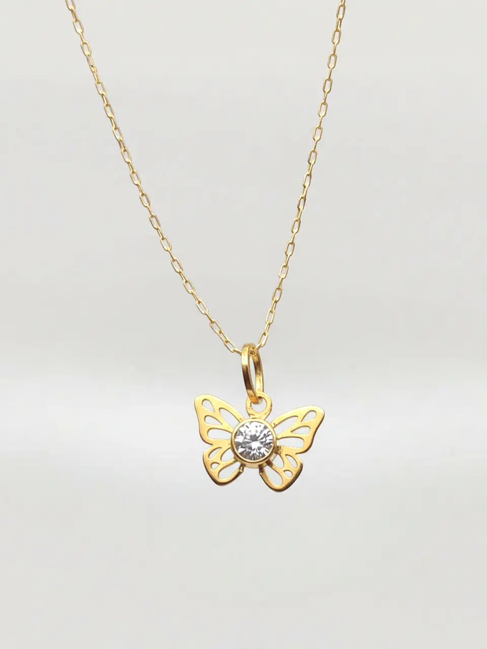 Cadena Mariposa con Circón de Gala Oro 18k 1