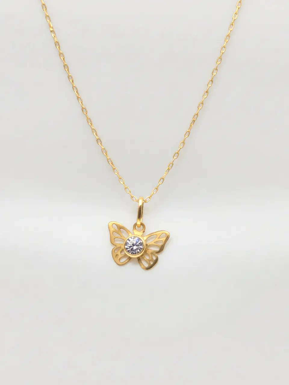Cadena Mariposa con Circón de Gala Oro 18k 3