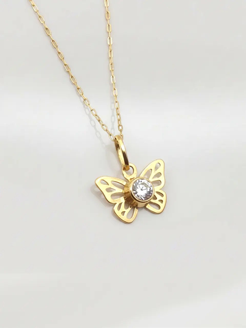 Cadena Mariposa con Circón de Gala Oro 18k 4