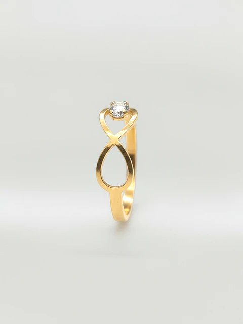 Anillo Infinito Destello de Circón Oro 18k