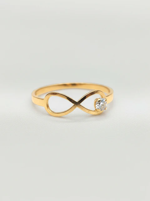 Anillo Infinito Destello de Circón Oro 18k
