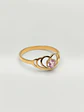 Anillo Doble Corazón Rosa de Francia Oro 18k - Miniatura 2