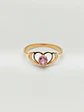 Anillo Doble Corazón Rosa de Francia Oro 18k - Miniatura 1
