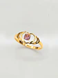 Anillo Doble Corazón Rosa de Francia Oro 18k - Miniatura 3