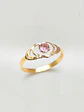 Anillo Doble Corazón Rosa de Francia Oro 18k - Miniatura 4