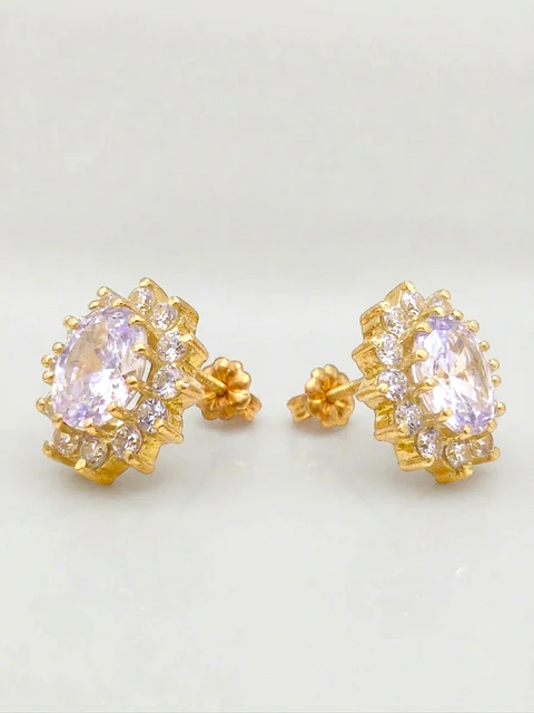 Aros Reina Majestuosa de Circones Oro 18k