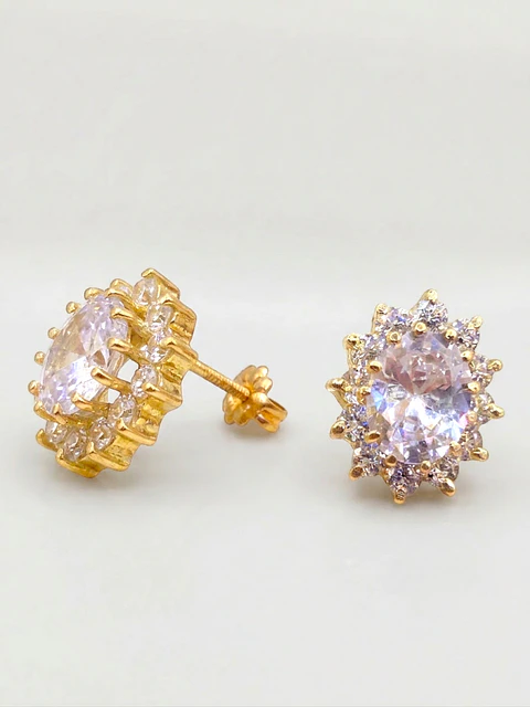 Aros Reina Majestuosa de Circones Oro 18k