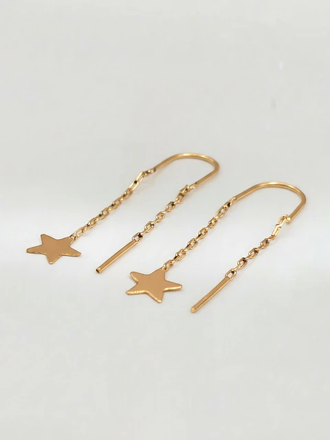 Aros Cadena con Estrella Fugaz Oro 18k