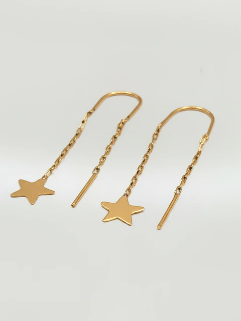 Aros Cadena con Estrella Fugaz Oro 18k