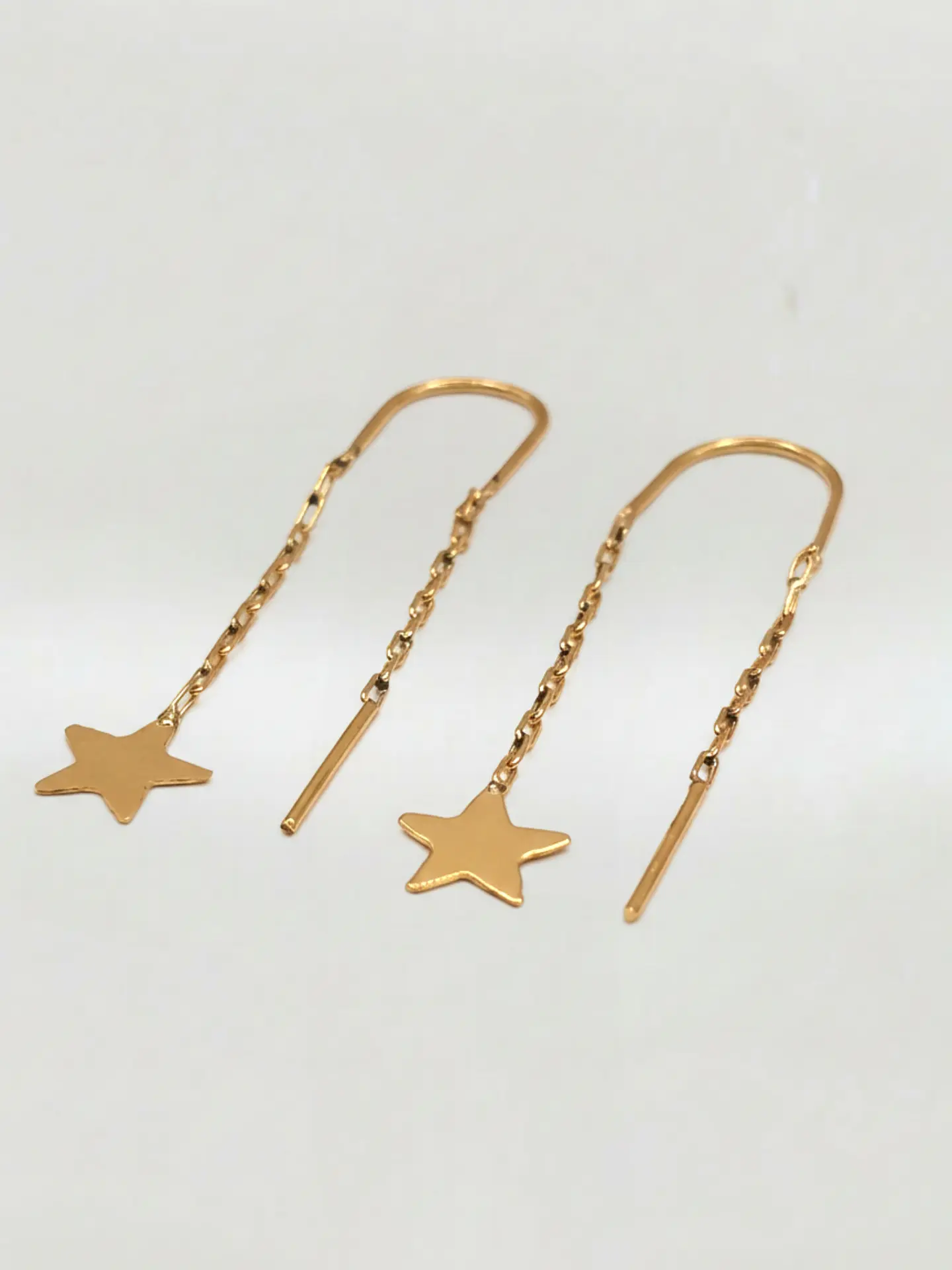 Aros Cadena con Estrella Fugaz Oro 18k 4