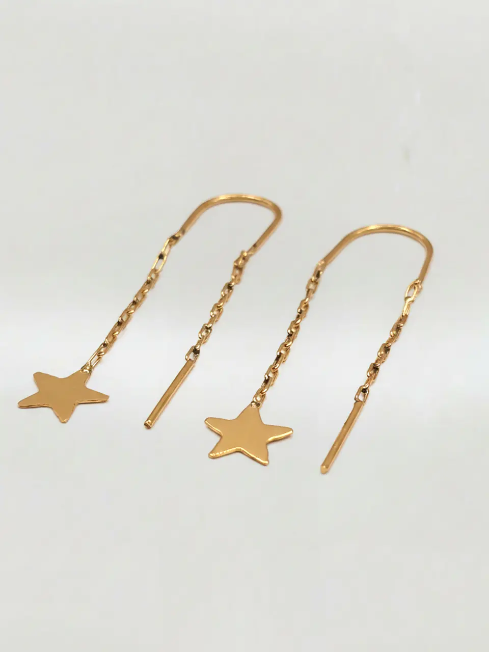 Aros Cadena con Estrella Fugaz Oro 18k 4