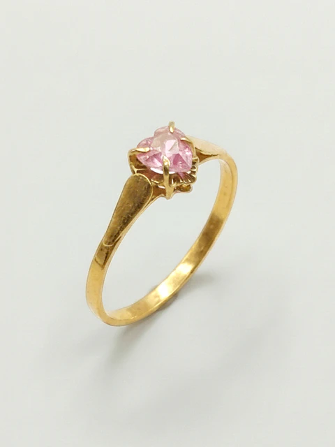 Anillo Chatón Corazón Rosa de Francia Oro 18k