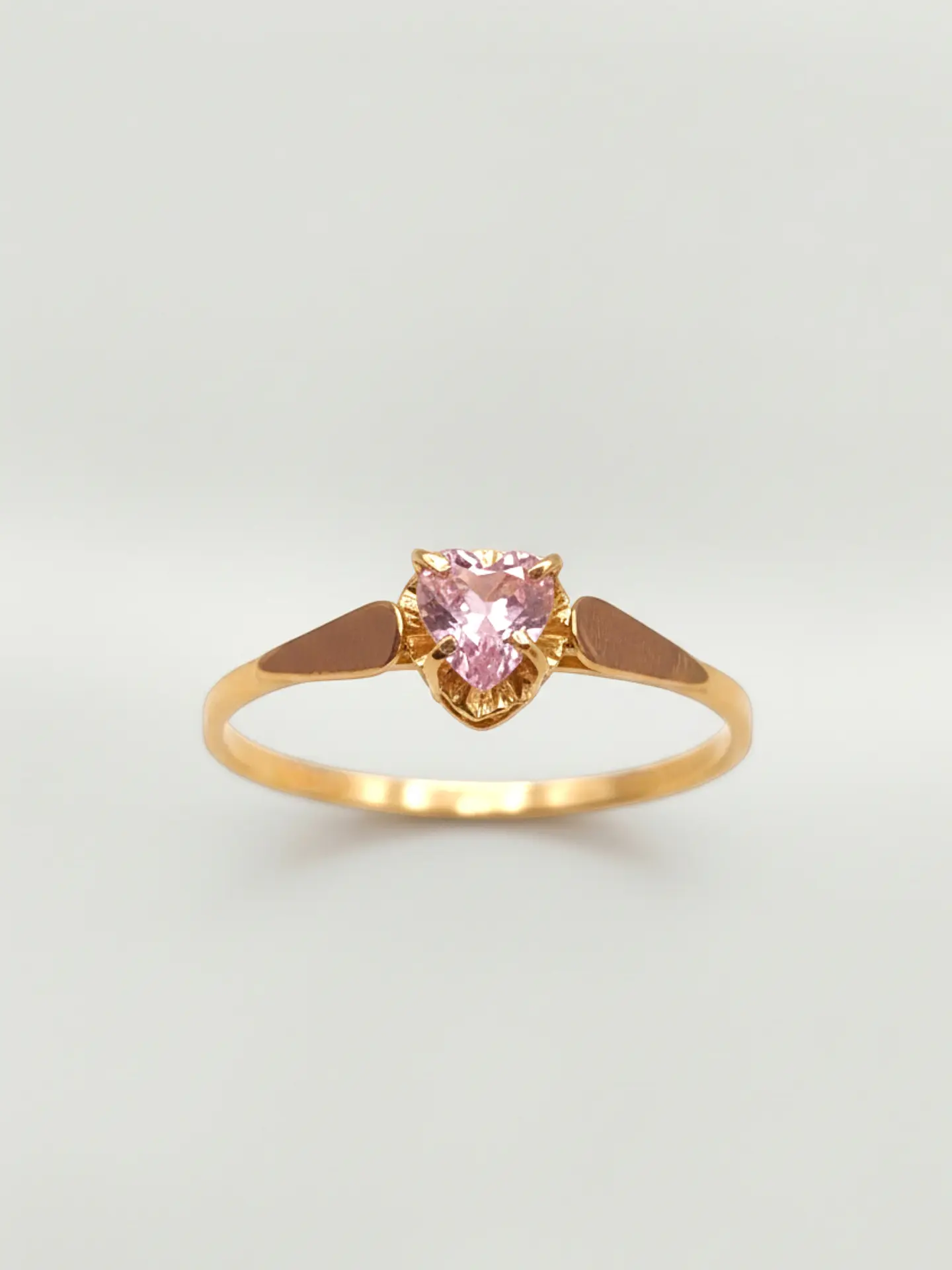 Anillo Chatón Corazón Rosa de Francia Oro 18k 1